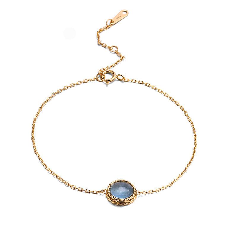 Silver Feldspar Sea Blue Treasure Bracelet - Trendha