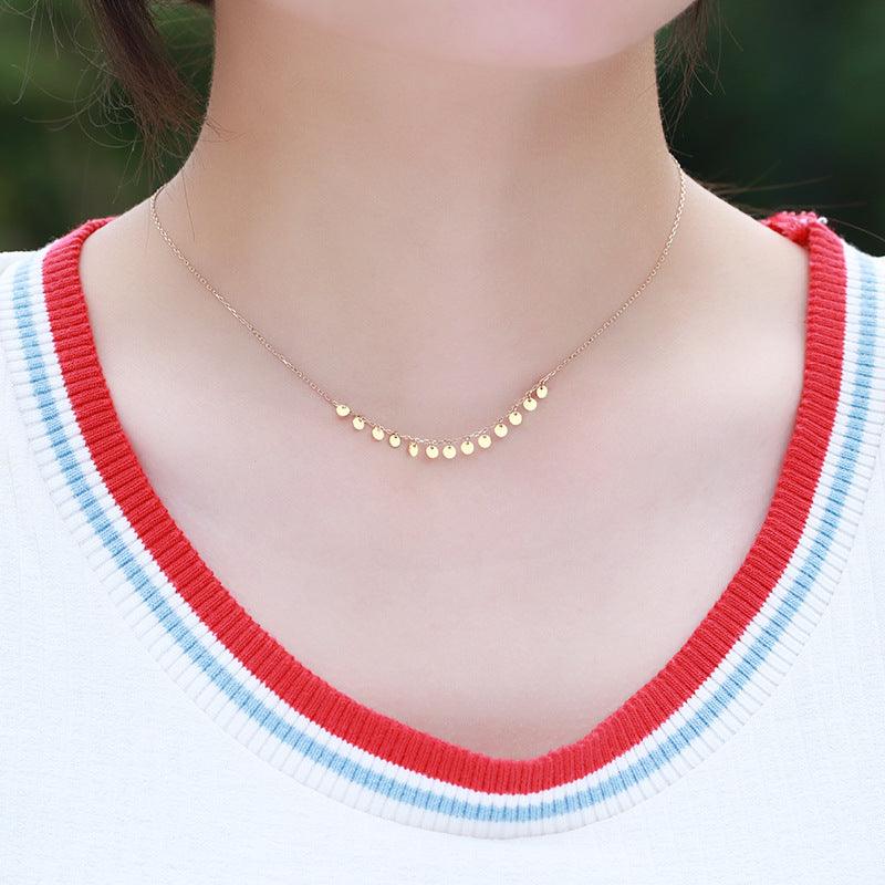Silver Gold-plated Small Round Neck Chain - Trendha