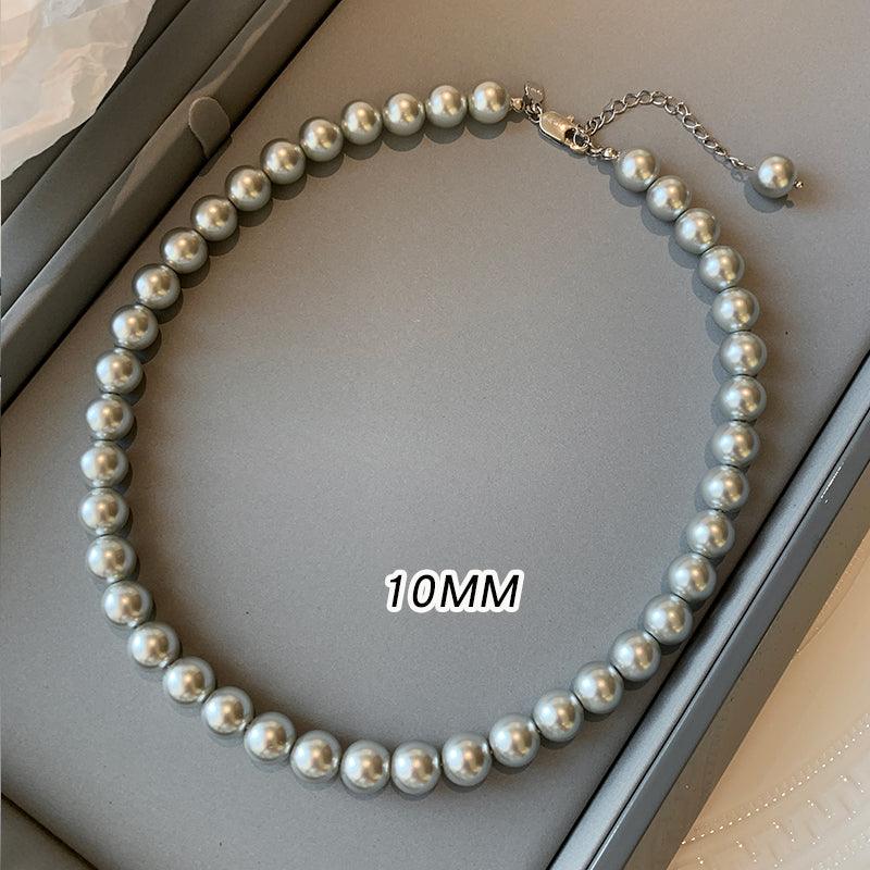 Silver Grey Round Pearl Sweater Chain New Women - Trendha