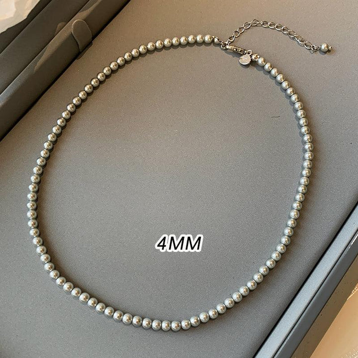 Silver Grey Round Pearl Sweater Chain New Women - Trendha
