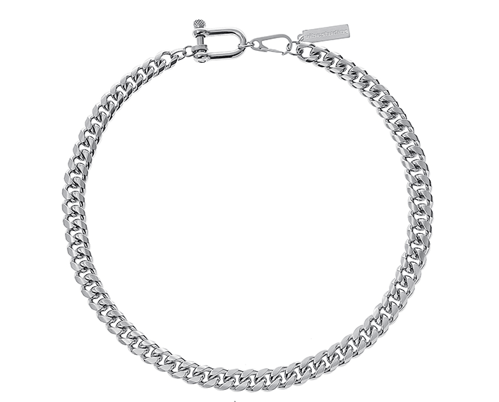 Silver Horseshoe Buckle Cuban Necklace - Trendha