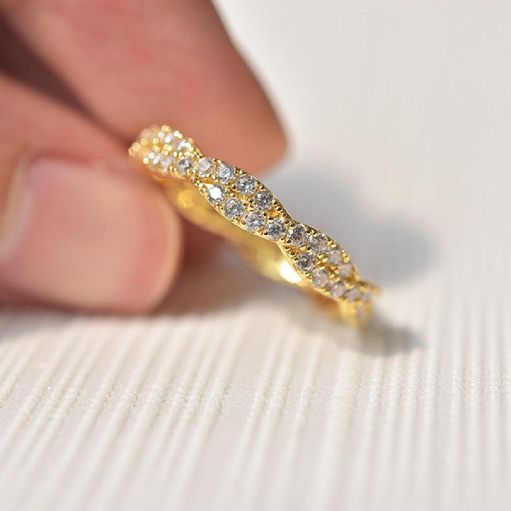 Silver Plated Full Circle Diamond Simple Ring For Women