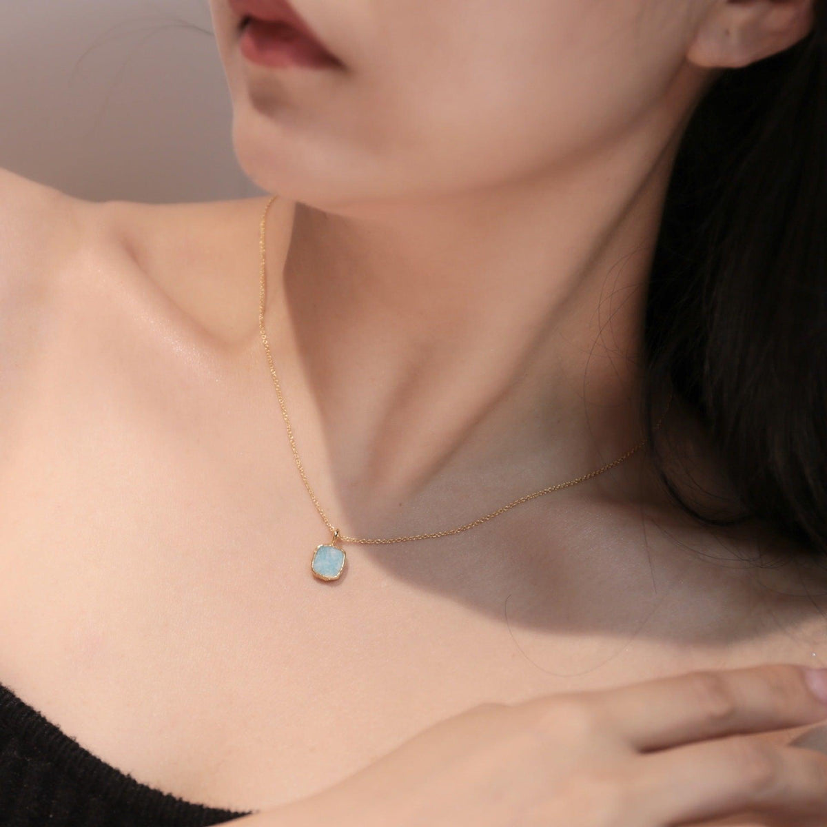 Simple Natural Tianhe Stone Moonlight Necklace - Trendha