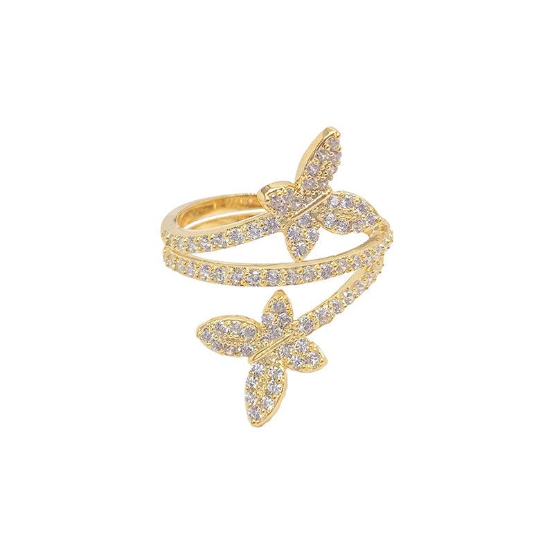 Simple Opening Adjustable Delicate Net Red Butterfly Ring - Trendha