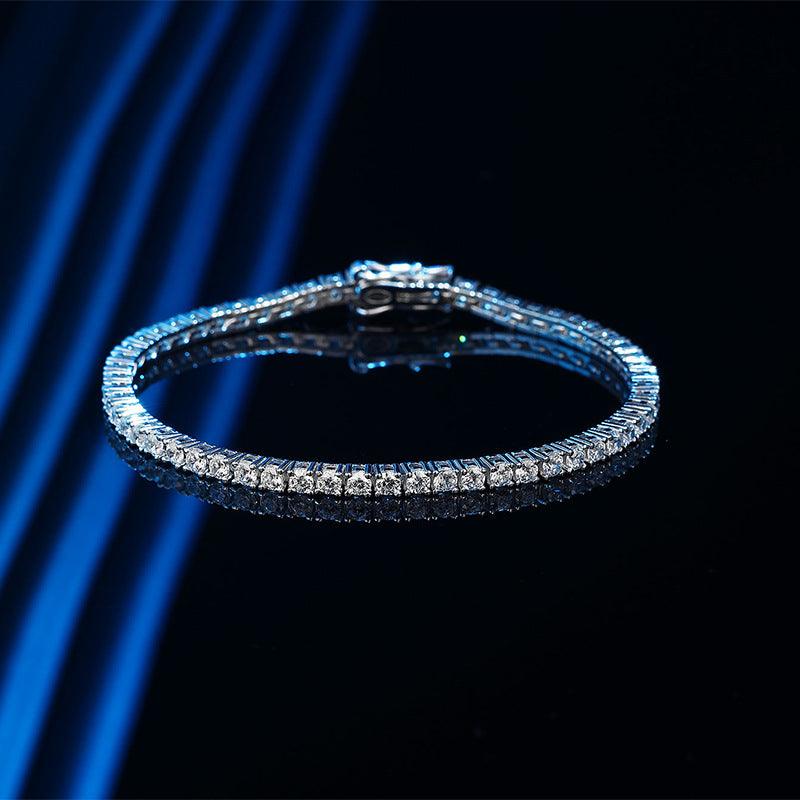 Simple Sterling Silver Bracelet Full Of Diamond Girl Girlfriends Birthday Gift - Trendha