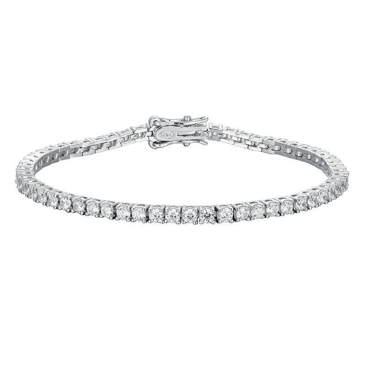 Simple Sterling Silver Bracelet Full Of Diamond Girl Girlfriends Birthday Gift - Trendha
