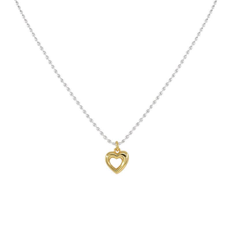 Simple Sterling Silver Niche Design Sentimental Heart Necklace - Trendha