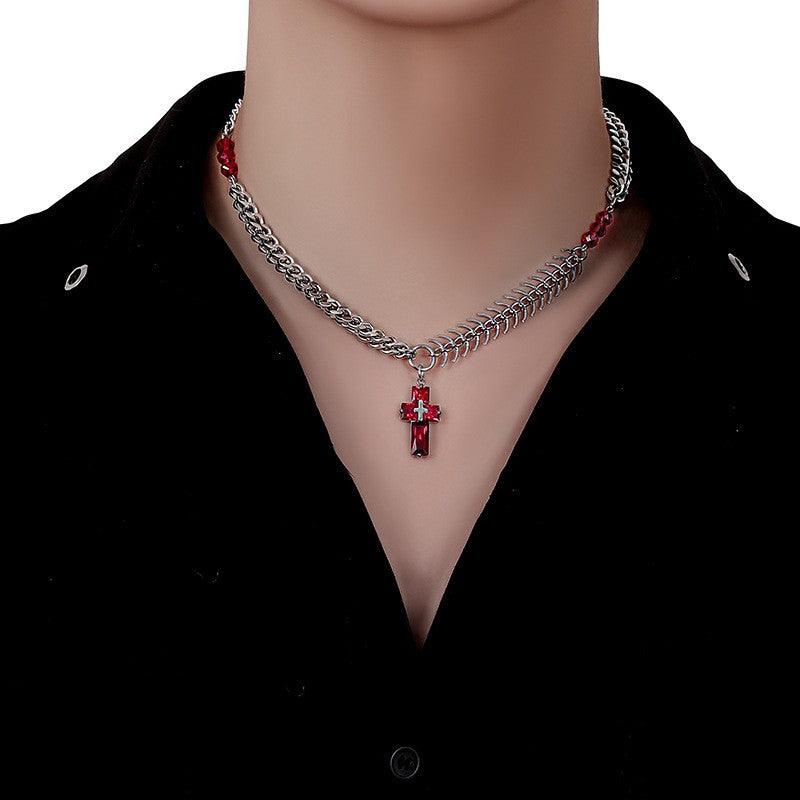 Simple Versatile Cross Titanium Steel Necklace - Trendha