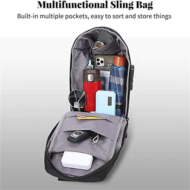 Sling Bag, Waterproof Men's Chest Bag Shoulder Bags Crossbody Sling Backpack For Men - Trendha