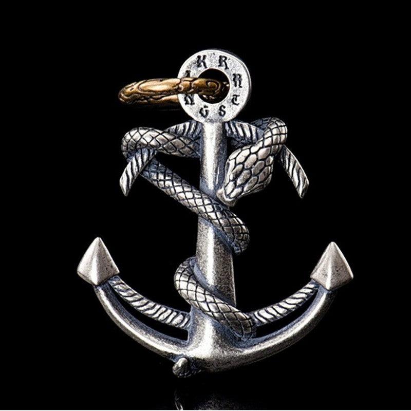 Snake Rope Anchor Pendant Punk Necklace - Trendha