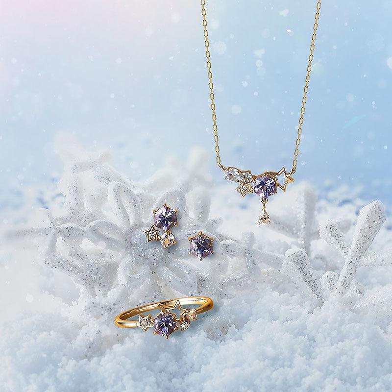 Snow Star Tanzanian Zirconium Moonstone Necklace - Trendha