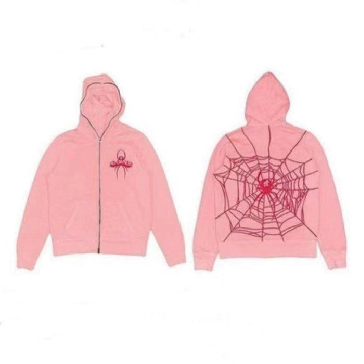 Spider Rhinestone Print Tide With The Same Cardigan Jacket - Trendha