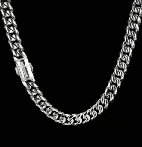 Stainless Steel Cuban Chain Micro Set Zircon Spring Snap Bracelet - Trendha