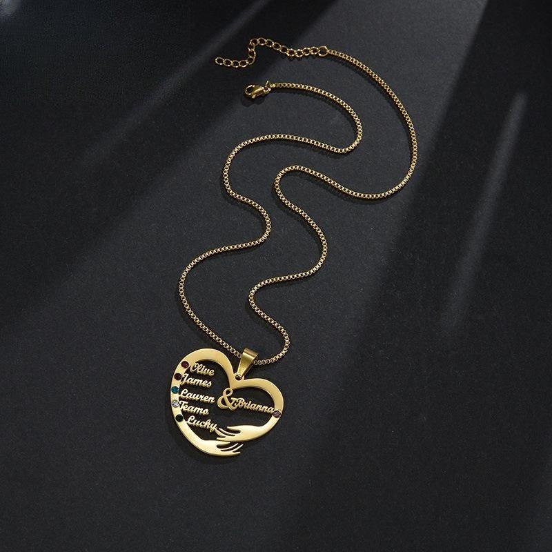 Stainless Steel English Alphabet Heart Set Zircon Pendant Personality Diy Name Necklace - Trendha