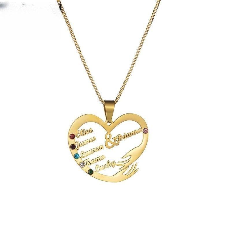 Stainless Steel English Alphabet Heart Set Zircon Pendant Personality Diy Name Necklace - Trendha