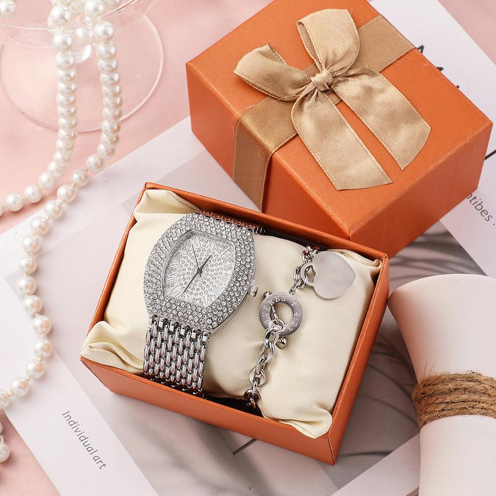 Steel Band Diamond Barrel Ladies Watch Gypsophila - Trendha