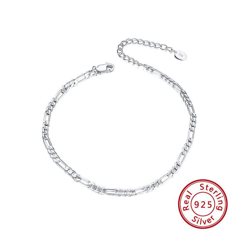 Sterling Silver Anklet Car Flower Chain - Trendha