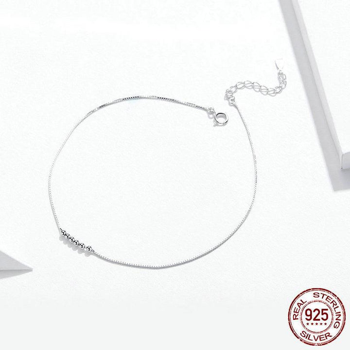 Sterling Silver Anklet Platinum Plated Simple Fashion - Trendha