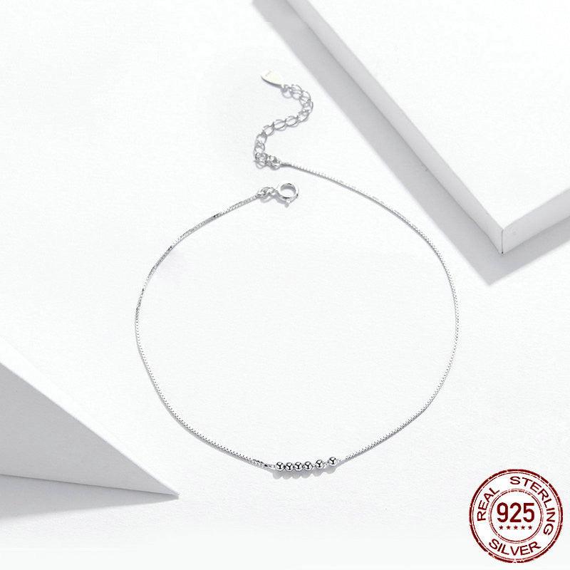 Sterling Silver Anklet Platinum Plated Simple Fashion - Trendha