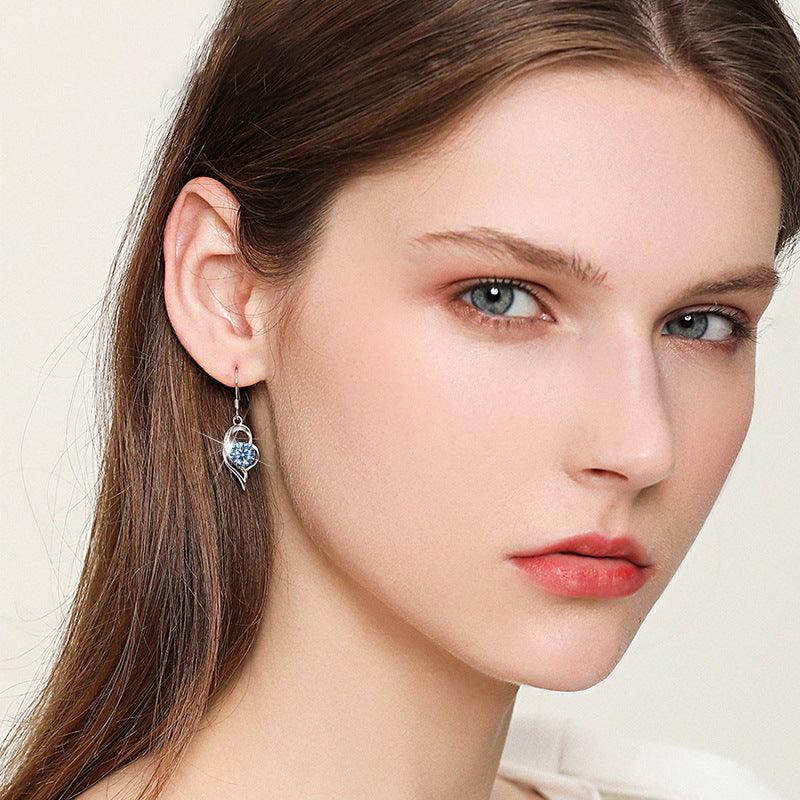 Sterling Silver Mosang Diamond Earrings For Women - Trendha