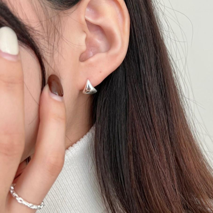 Sterling Silver Oval Earring Earrings Personality - Trendha