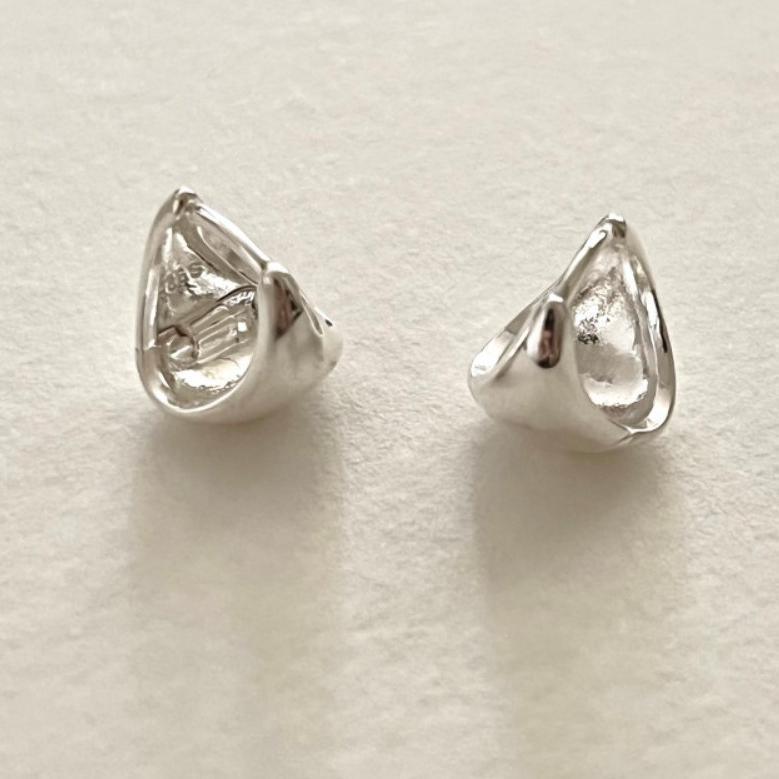 Sterling Silver Oval Earring Earrings Personality - Trendha