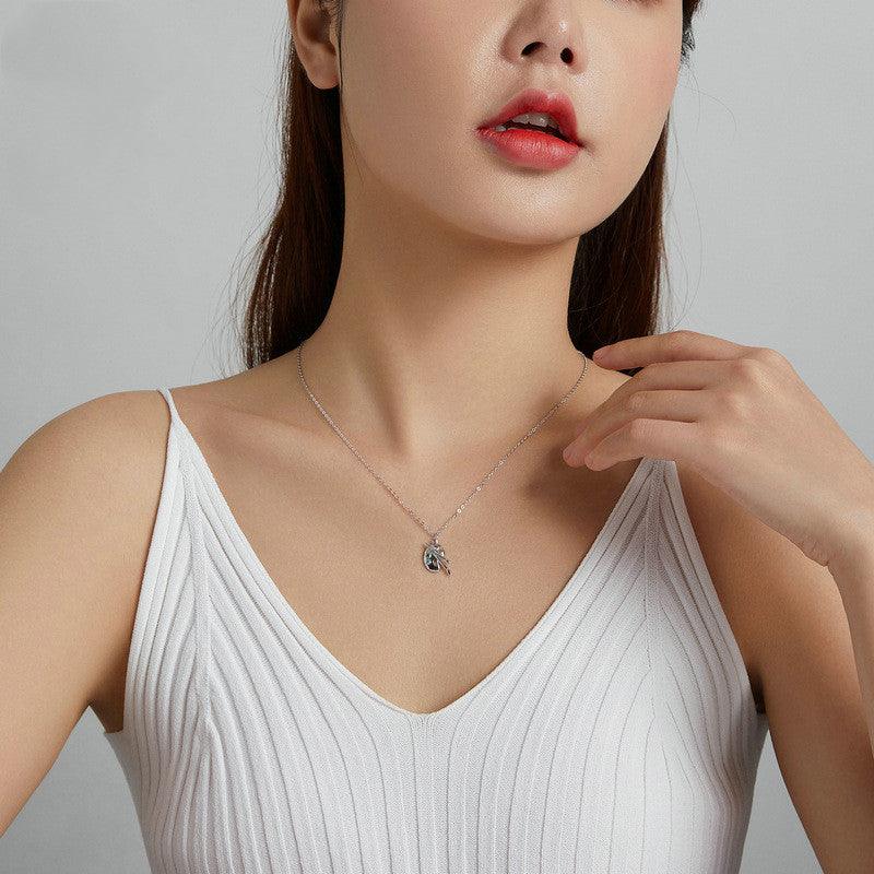 Sterling Silver S925 Necklace Female Color Zircon - Trendha