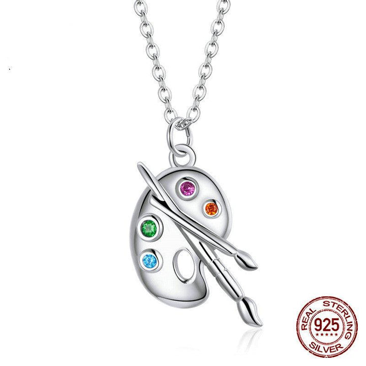 Sterling Silver S925 Necklace Female Color Zircon - Trendha