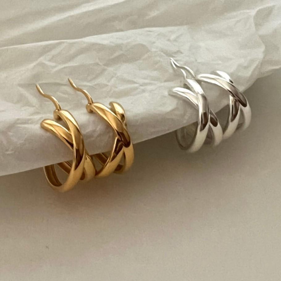 Sterling Silver Simple Knotted Earrings Statement - Trendha