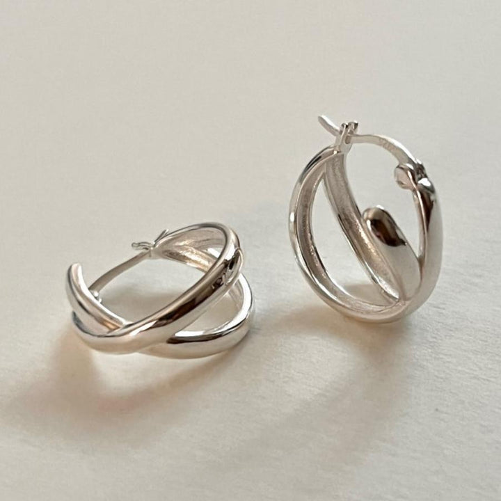 Sterling Silver Simple Knotted Earrings Statement - Trendha