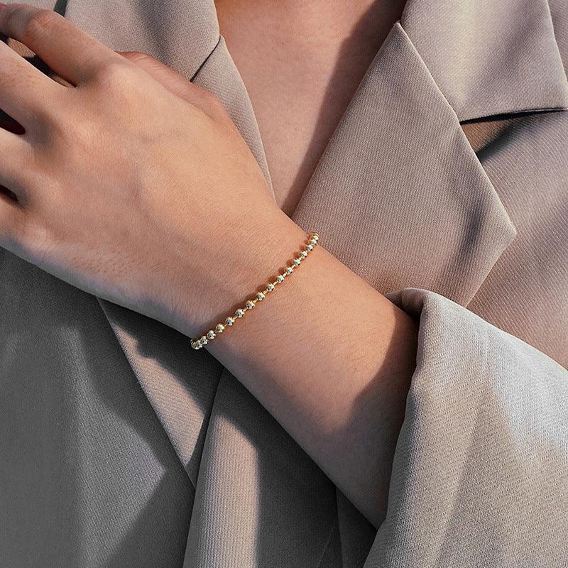 Sterling Silver Simple Retro Niche All-match Bracelet - Trendha