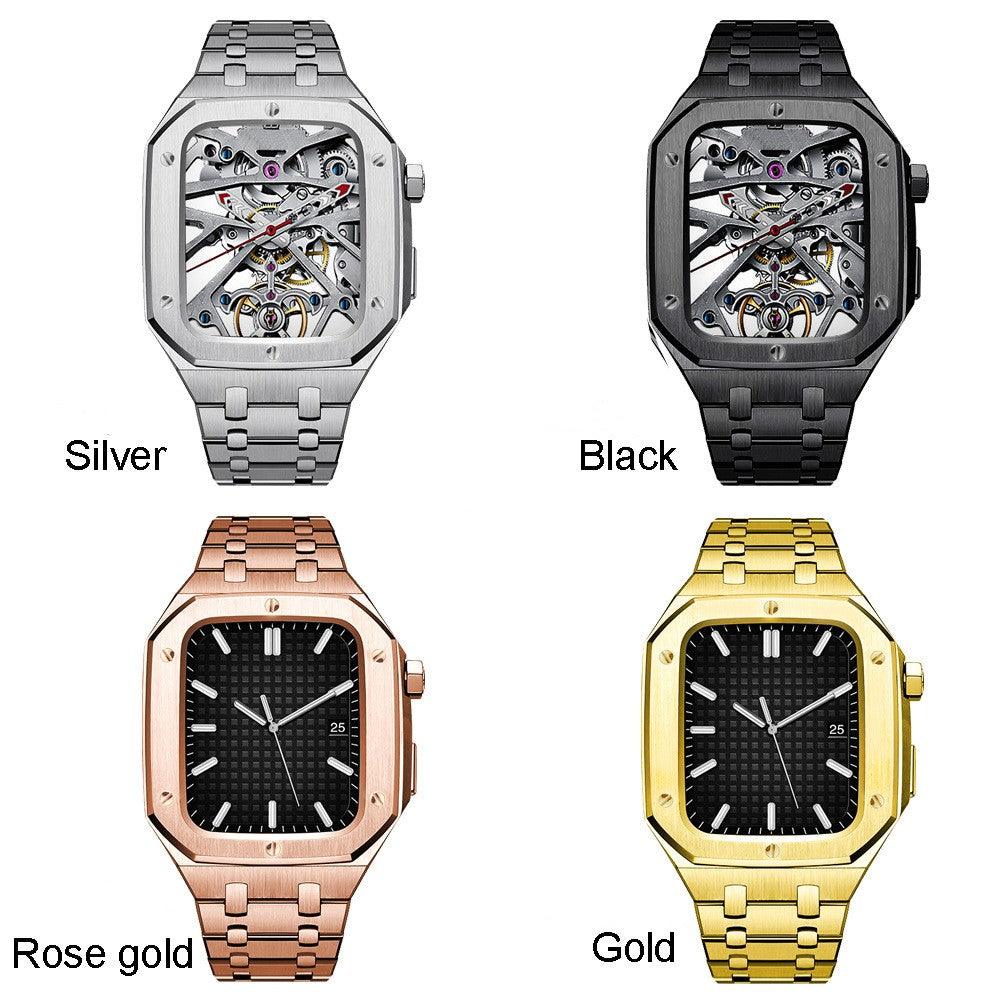Strap Double Row Armor One Piece Strap Case Stainless Steel Protective Cover - Trendha