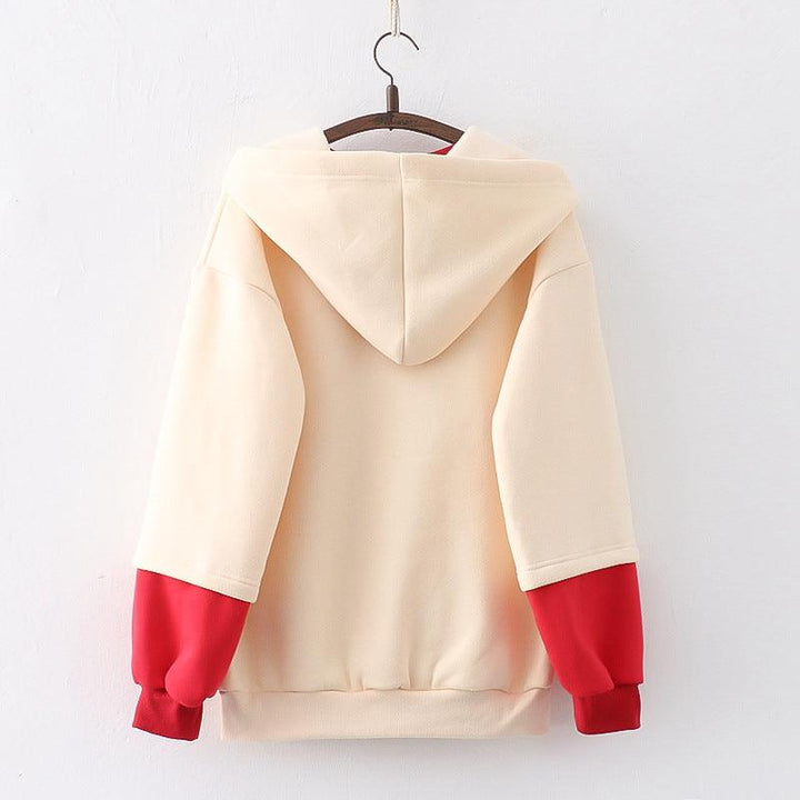 Strawberry Printed Fleece Padded Sweater For Girls - Trendha