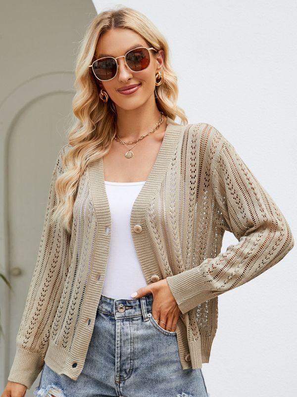 Stylish Hollowed-out Cardigan - Trendha
