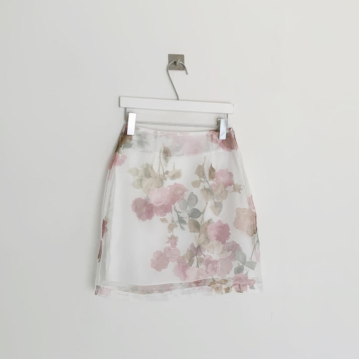 Sun Protection Shirt High Waist Color Printing Chiffon Skirt - Trendha