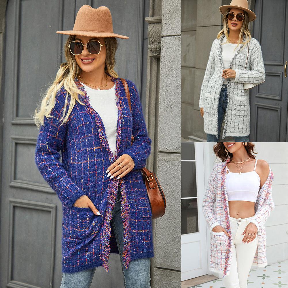 Sweater Cardigan Tassle Fashion Color Coat - Trendha