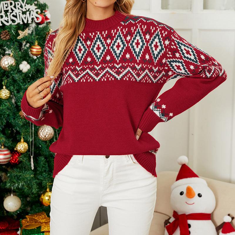 Sweater Loose Pullover Christmas Sweater - Trendha