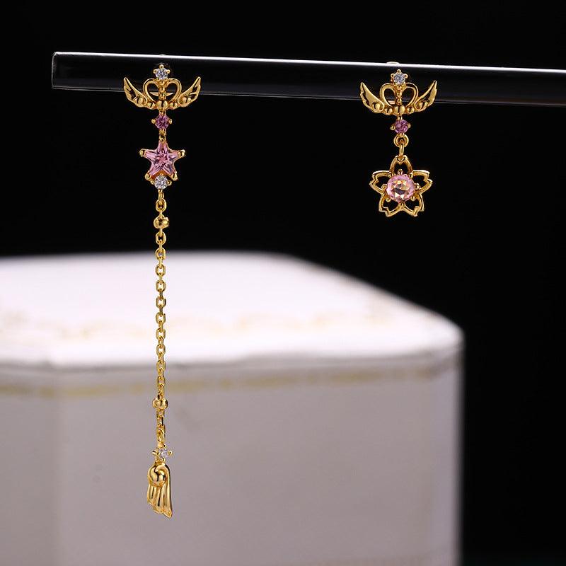 Tassel Magic Wand Asymmetric Earrings