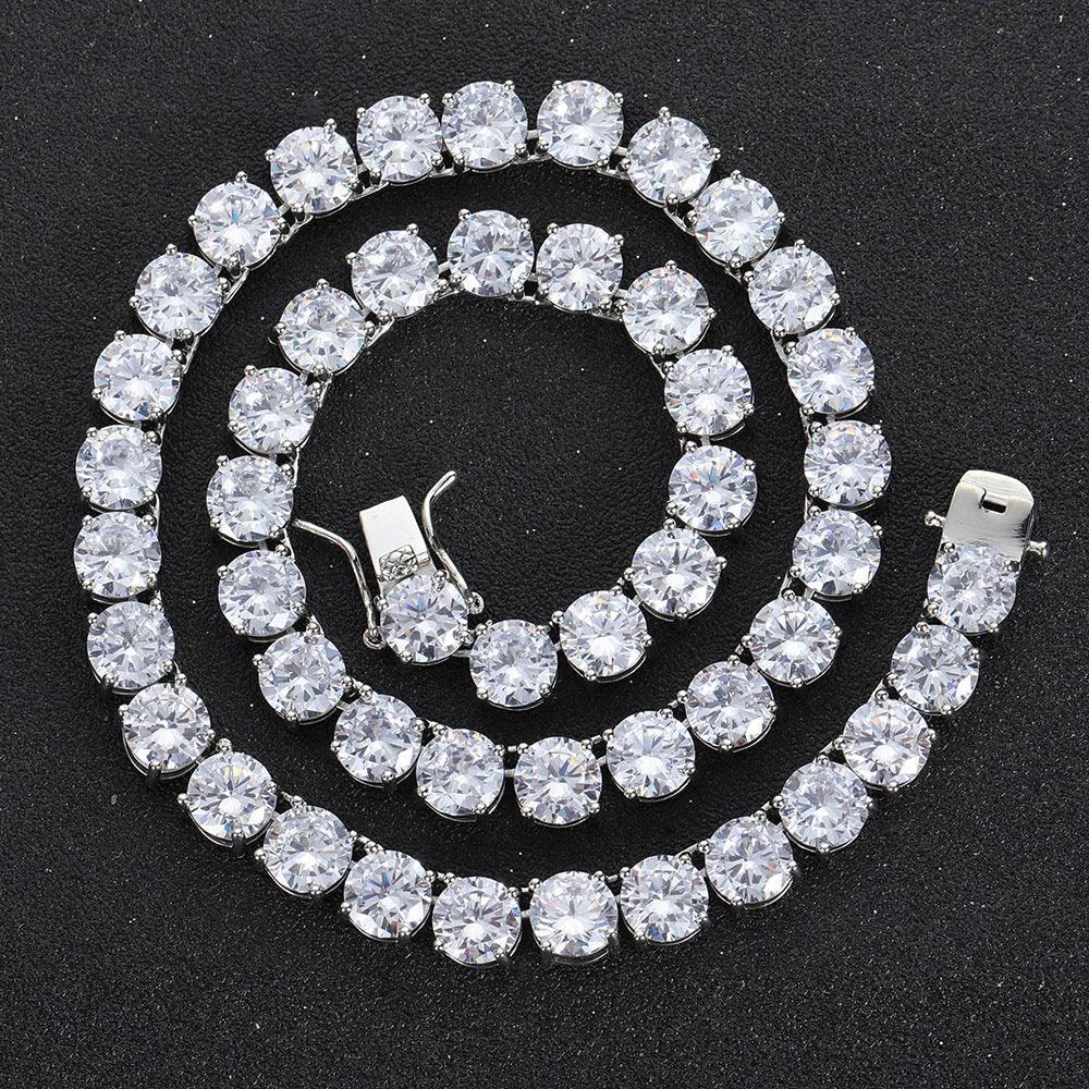 Tennis Necklace 8mm Copper Microinset Zircon Single Row Cuban Chain Accessories - Trendha