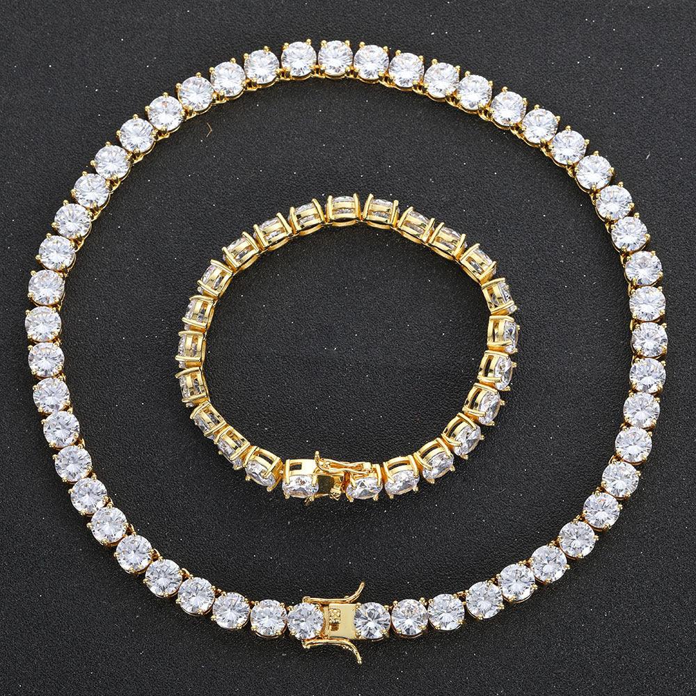 Tennis Necklace 8mm Copper Microinset Zircon Single Row Cuban Chain Accessories - Trendha