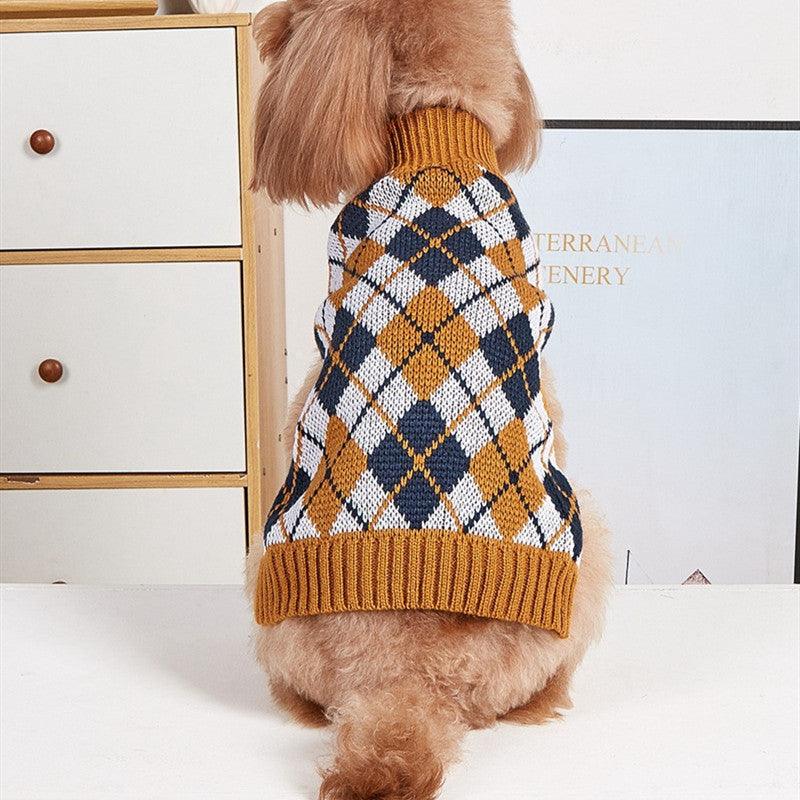 Thanksgiving Pet Clothes Lapel Retro Plaid Contrast Color - Trendha