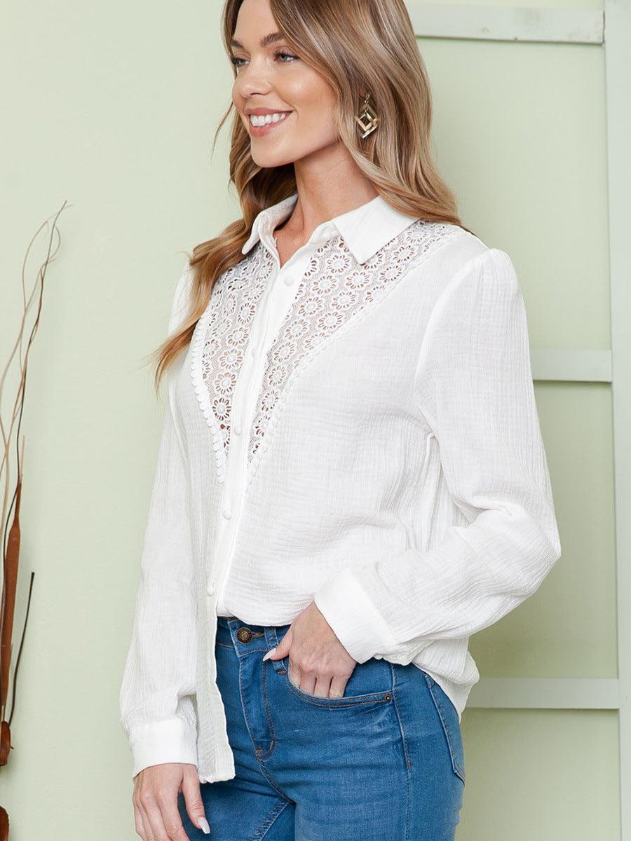 Thin Simple All-match Solid Color Long Sleeve Shirt - Trendha