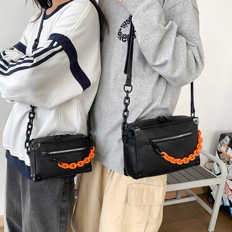 Trendy Brand Small Square Bag Boys Retro Chain - Trendha