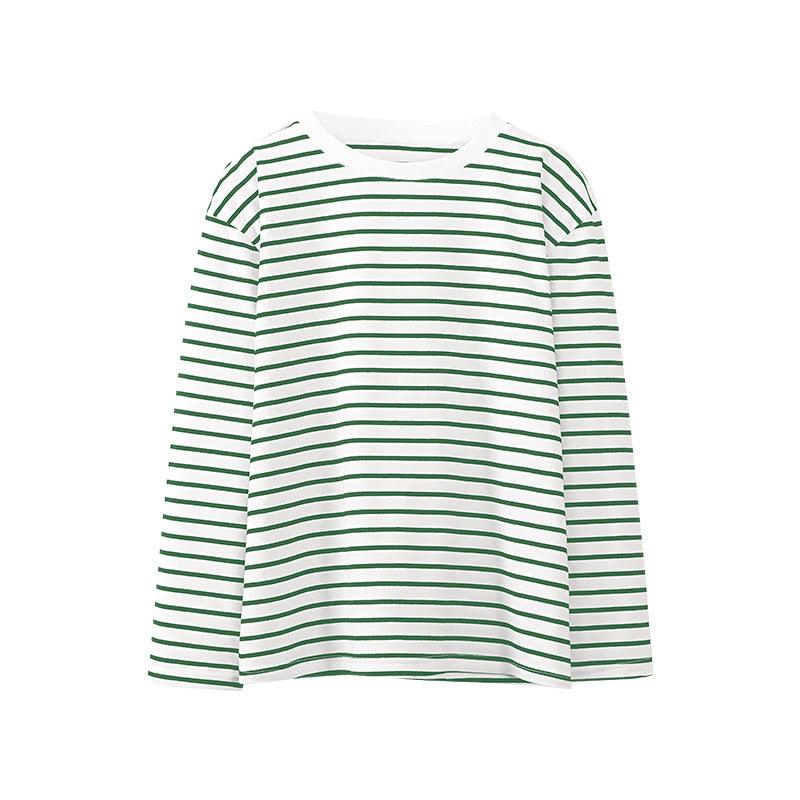 Trendy Wild Casual Round Neck Cotton Striped T-shirt - Trendha