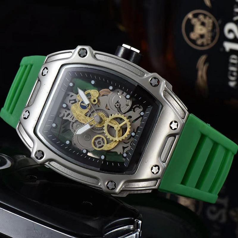 Two Hands Turn Dial Personalized Skeleton Transparent Quartz Watch - Trendha