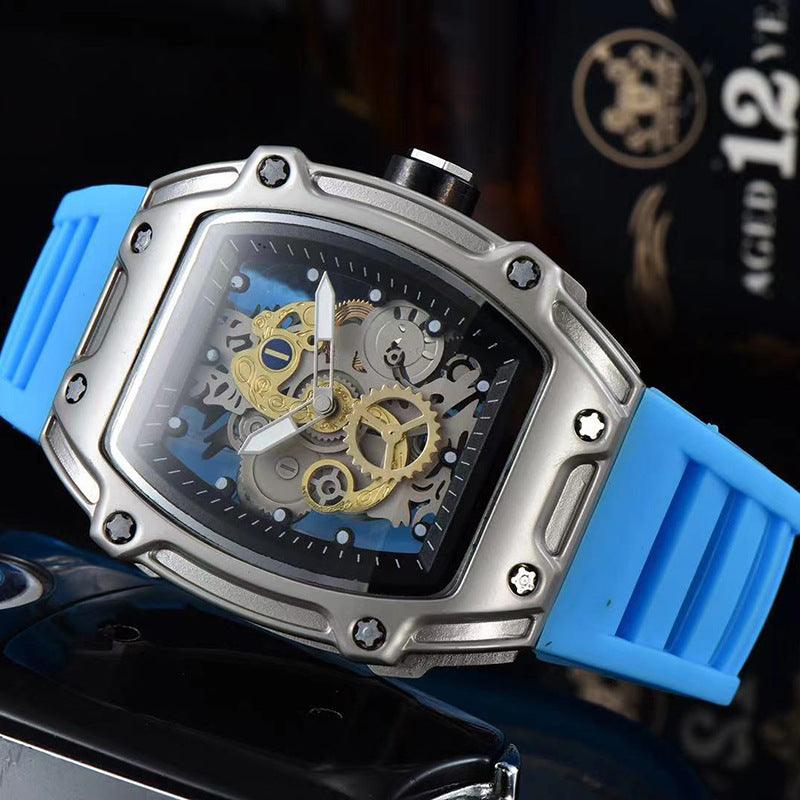 Two Hands Turn Dial Personalized Skeleton Transparent Quartz Watch - Trendha