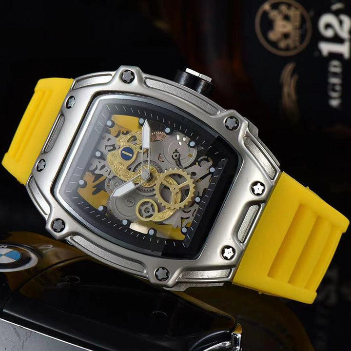 Two Hands Turn Dial Personalized Skeleton Transparent Quartz Watch - Trendha