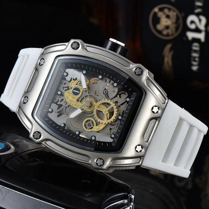 Two Hands Turn Dial Personalized Skeleton Transparent Quartz Watch - Trendha