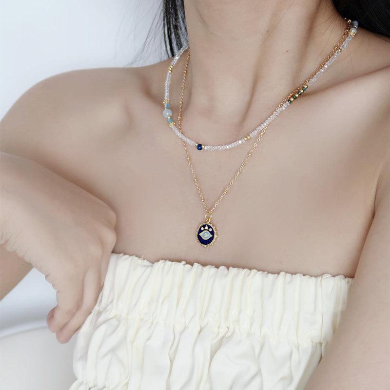 Two Stacked Necklaces With Natural Crystals - Trendha
