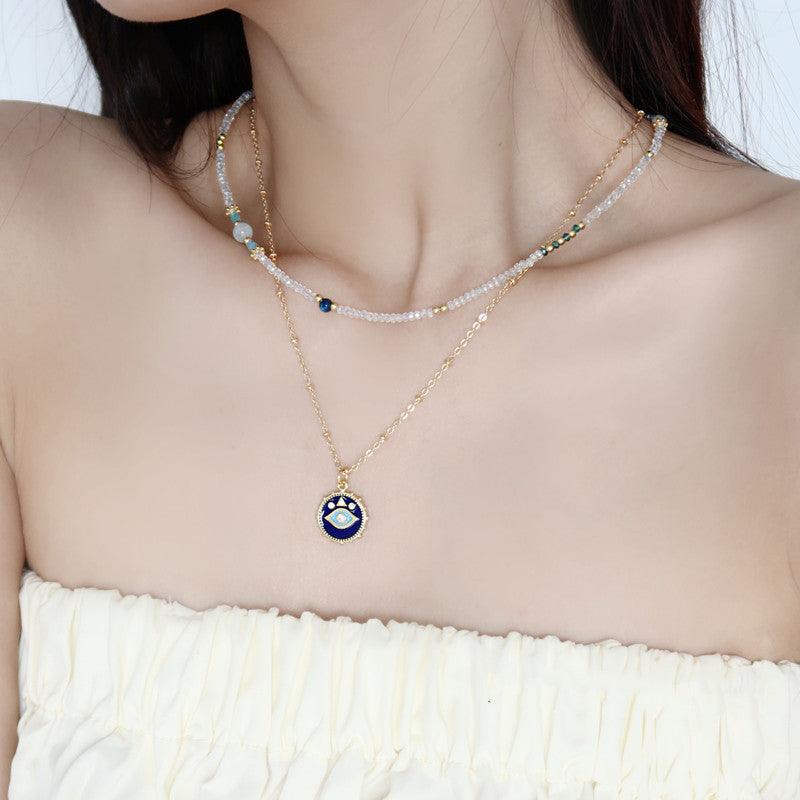 Two Stacked Necklaces With Natural Crystals - Trendha